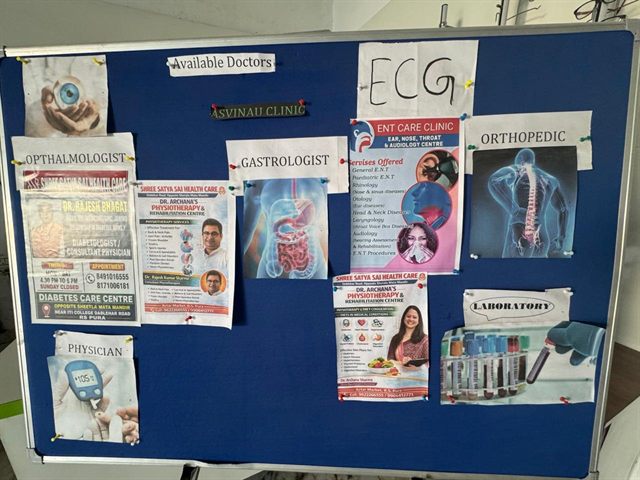 "Available Doctors" notice board